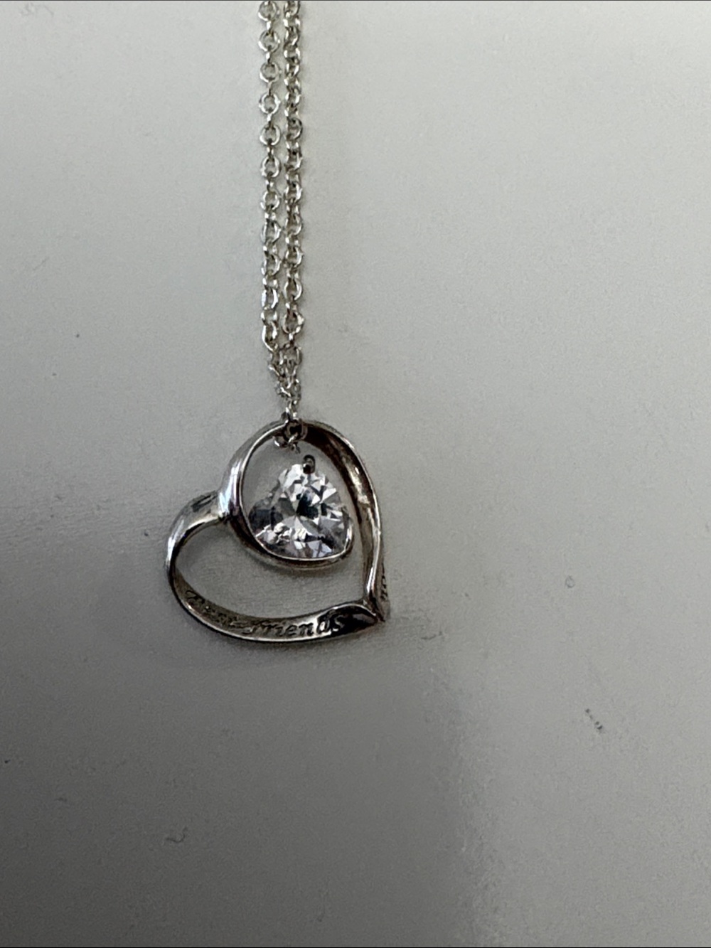 Best Friend Heart Pendant Necklace